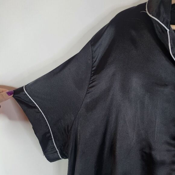 Classic Black Satin Feel Nightshirt - Picture 9 of 13